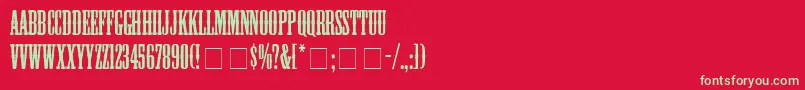 フォントPlugSsi – 赤い背景に緑の文字