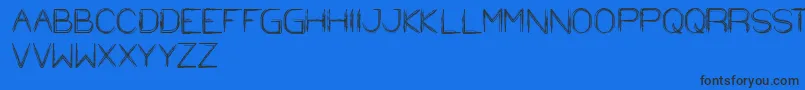 StrawHat-Schriftart – Schwarze Schriften auf blauem Hintergrund