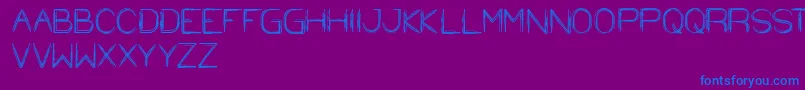 フォントStrawHat – 紫色の背景に青い文字