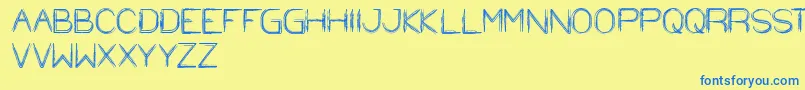 StrawHat-fontti – siniset fontit keltaisella taustalla