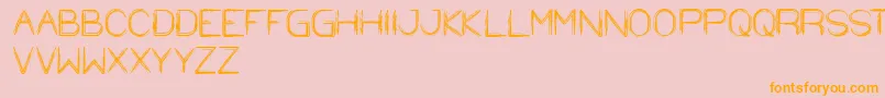 StrawHat-Schriftart – Orangefarbene Schriften auf rosa Hintergrund