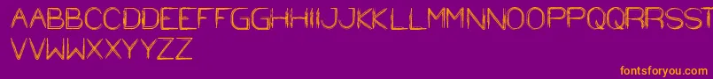 StrawHat-fontti – oranssit fontit violetilla taustalla