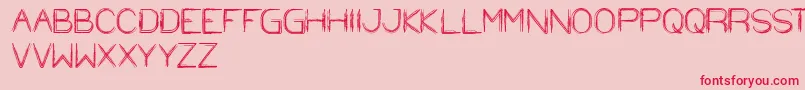 フォントStrawHat – ピンクの背景に赤い文字