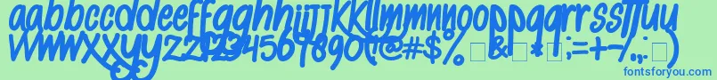 AlKisah Font – Blue Fonts on Green Background
