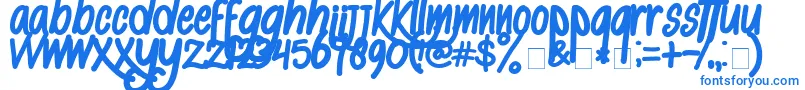 AlKisah-Schriftart – Blaue Schriften auf weißem Hintergrund
