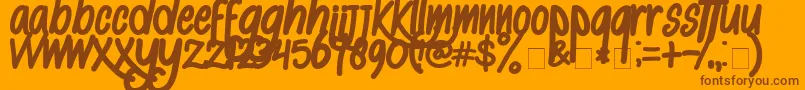 AlKisah-Schriftart – Braune Schriften auf orangefarbenem Hintergrund