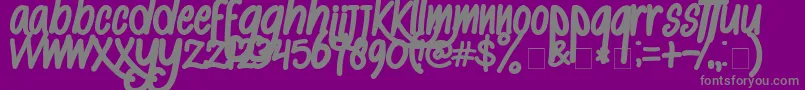 AlKisah-Schriftart – Graue Schriften auf violettem Hintergrund