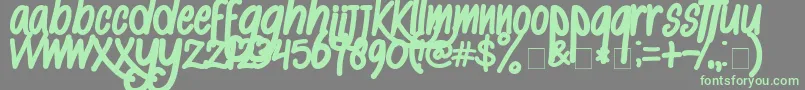 AlKisah-fontti – vihreät fontit harmaalla taustalla