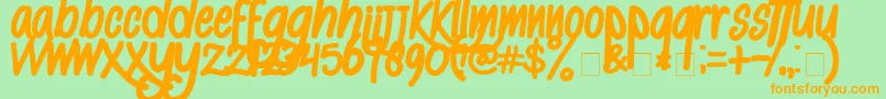 AlKisah Font – Orange Fonts on Green Background