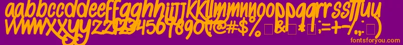 Fonte AlKisah – fontes laranjas em um fundo violeta