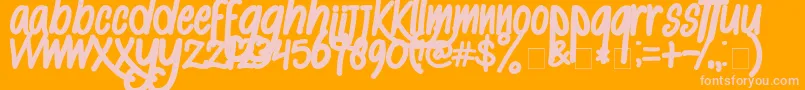 AlKisah Font – Pink Fonts on Orange Background