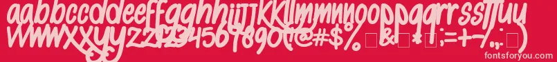 AlKisah Font – Pink Fonts on Red Background