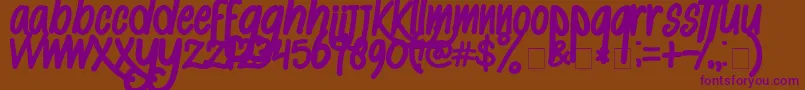 AlKisah-fontti – violetit fontit ruskealla taustalla