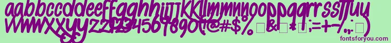 Шрифт AlKisah – фиолетовые шрифты на зелёном фоне