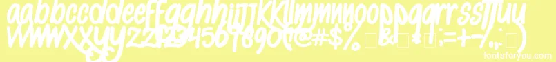 AlKisah-fontti – valkoiset fontit keltaisella taustalla