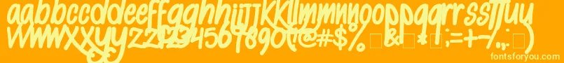 AlKisah Font – Yellow Fonts on Orange Background