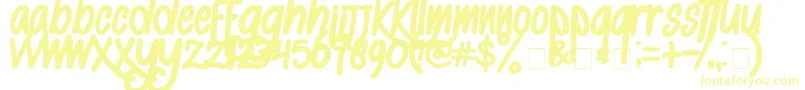フォントAlKisah – 白い背景に黄色の文字
