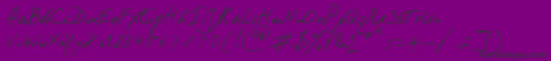 PhontphreaksHandwriting Font – Black Fonts on Purple Background