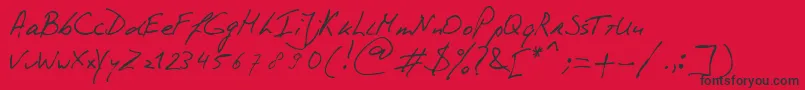 PhontphreaksHandwriting Font – Black Fonts on Red Background
