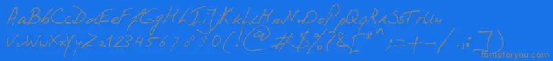PhontphreaksHandwriting Font – Gray Fonts on Blue Background