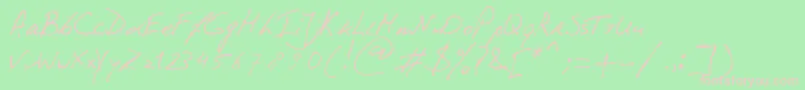 PhontphreaksHandwriting Font – Pink Fonts on Green Background