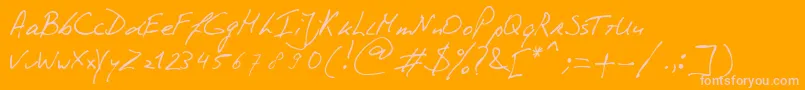 PhontphreaksHandwriting Font – Pink Fonts on Orange Background