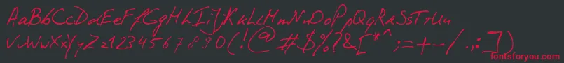 PhontphreaksHandwriting Font – Red Fonts on Black Background
