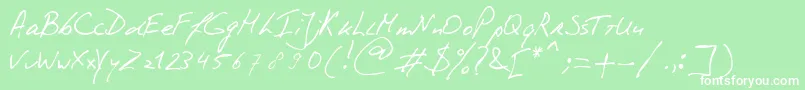 PhontphreaksHandwriting Font – White Fonts on Green Background