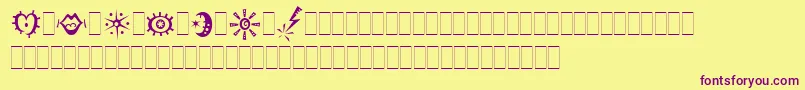 JokermanAltsLetPlain.1.0 Font – Purple Fonts on Yellow Background
