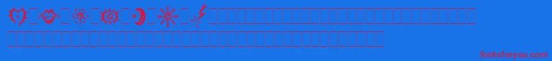 JokermanAltsLetPlain.1.0 Font – Red Fonts on Blue Background