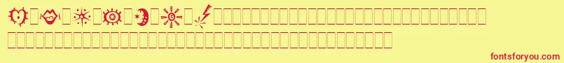 フォントJokermanAltsLetPlain.1.0 – 赤い文字の黄色い背景