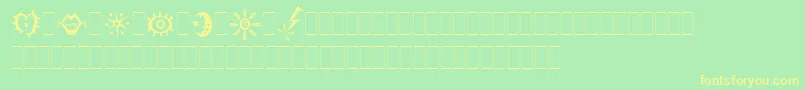 JokermanAltsLetPlain.1.0 Font – Yellow Fonts on Green Background
