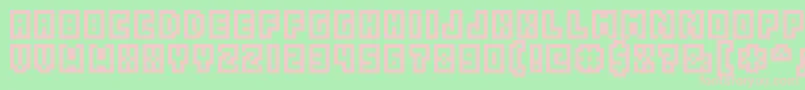 Acme5CompressedCapsOutline Font – Pink Fonts on Green Background