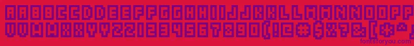 Acme5CompressedCapsOutline Font – Purple Fonts on Red Background
