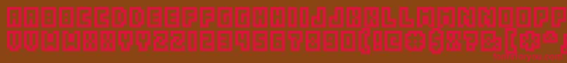 Acme5CompressedCapsOutline Font – Red Fonts on Brown Background