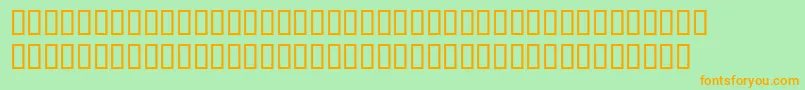 フォントSeriousr4b – オレンジの文字が緑の背景にあります。