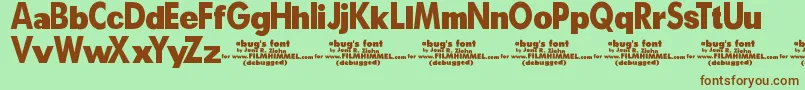 Шрифт A Bugs Life Debugged – коричневые шрифты на зелёном фоне