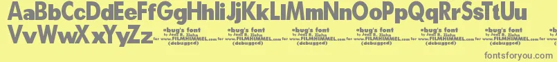 A Bugs Life Debugged Font – Gray Fonts on Yellow Background