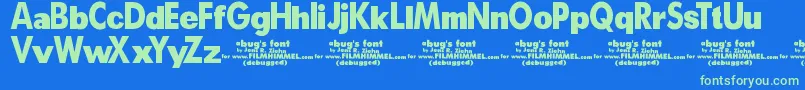 Шрифт A Bugs Life Debugged – зелёные шрифты на синем фоне