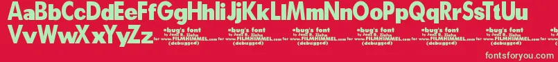 A Bugs Life Debugged-Schriftart – Grüne Schriften auf rotem Hintergrund