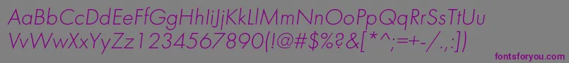 Шрифт FuturalightcItalic – фиолетовые шрифты на сером фоне