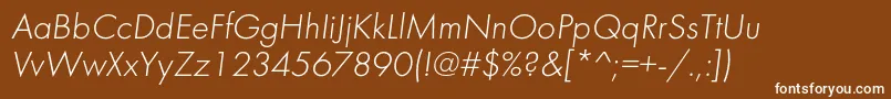 フォントFuturalightcItalic – 茶色の背景に白い文字