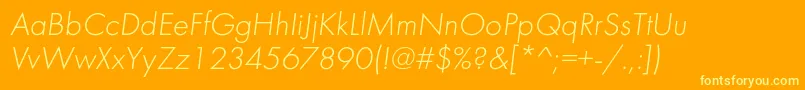 フォントFuturalightcItalic – オレンジの背景に黄色の文字