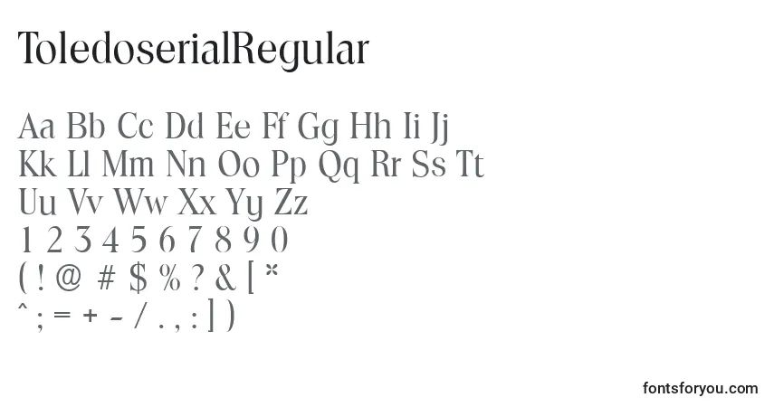 ToledoserialRegular Font – alphabet, numbers, special characters