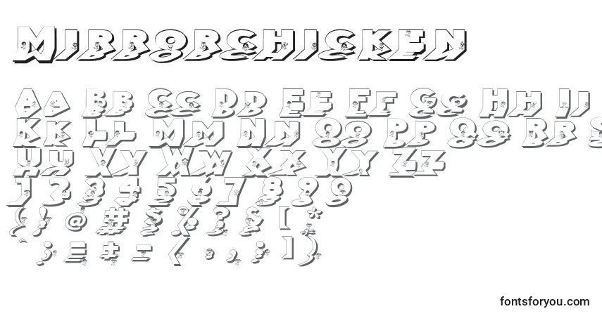 Mirrorchicken Font – alphabet, numbers, special characters