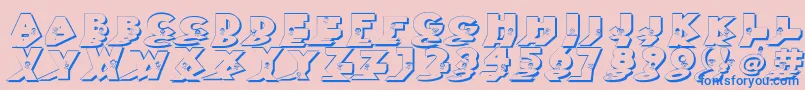 フォントMirrorchicken – ピンクの背景に青い文字