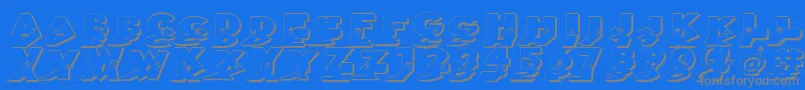 フォントMirrorchicken – 青い背景に灰色の文字