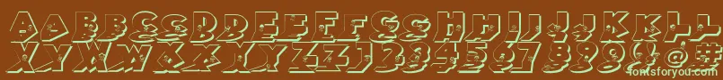 Mirrorchicken Font – Green Fonts on Brown Background