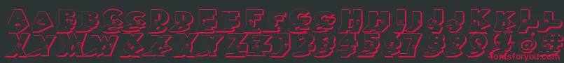 フォントMirrorchicken – 黒い背景に赤い文字
