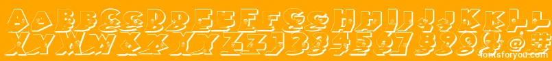 フォントMirrorchicken – オレンジの背景に白い文字